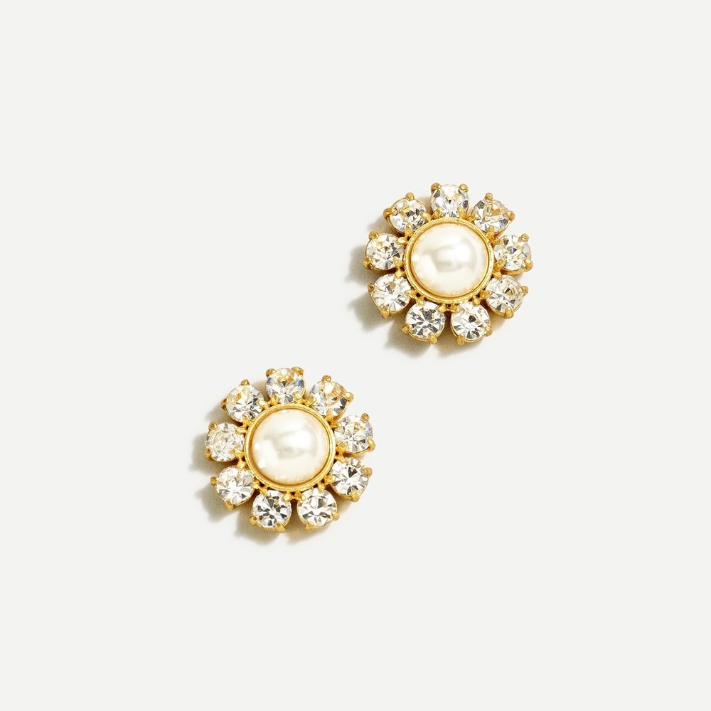 JCrew Pearl flower stud earrings